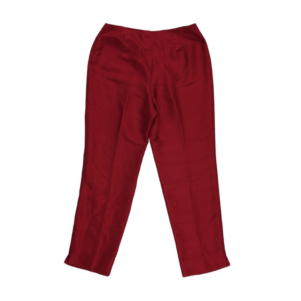 Lauren Ralph Lauren Red 100% Silk Pants Women's Size 4 Straight Leg Trousers